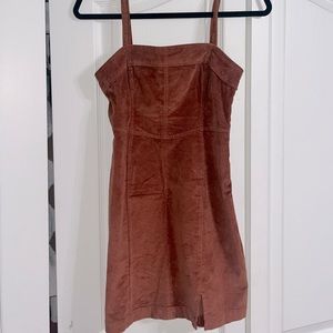 Hollister Corduroy Mini Dress Rusty Brown NWT